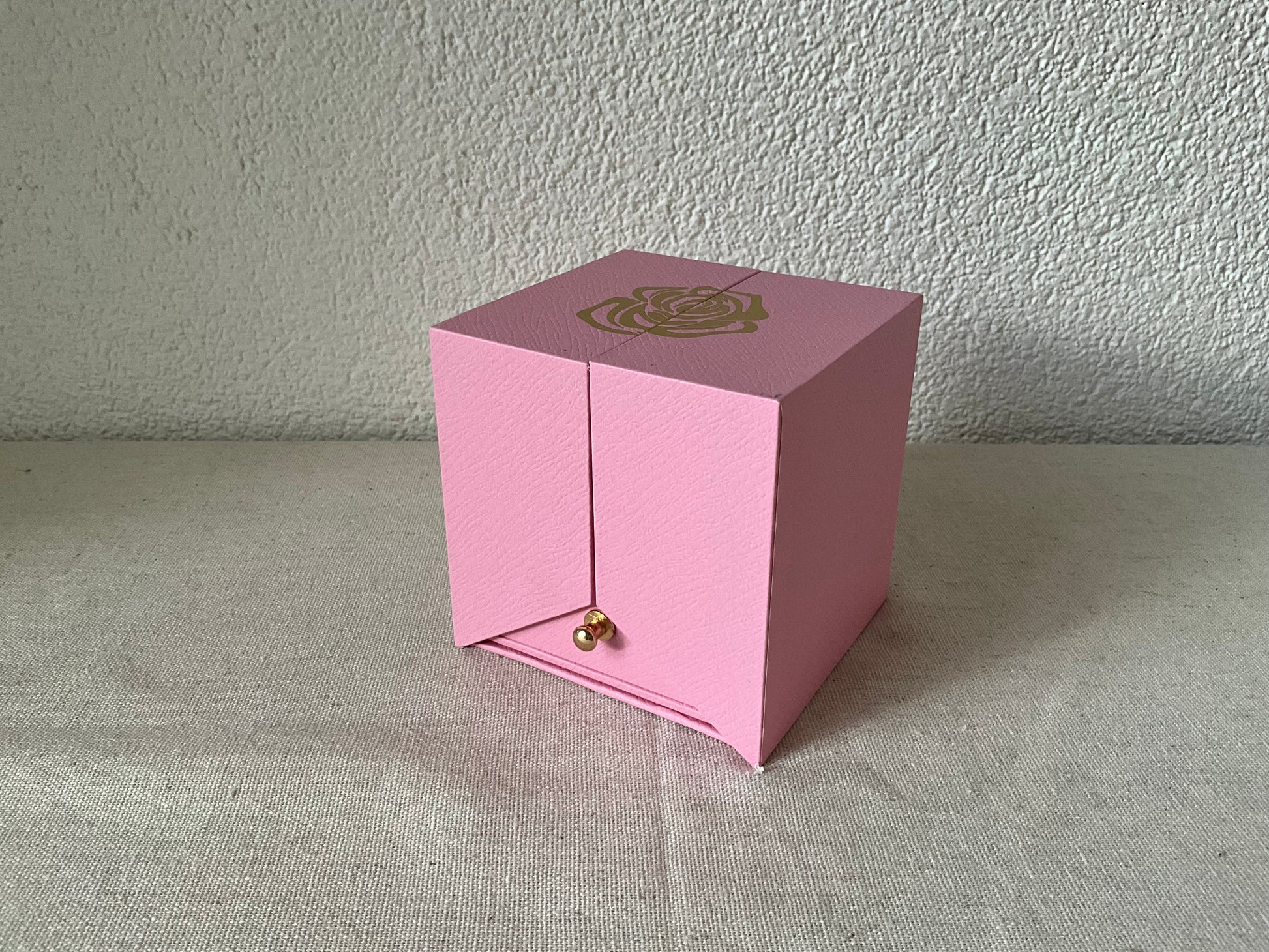 Porta Joias Caixinha Botão Rosa