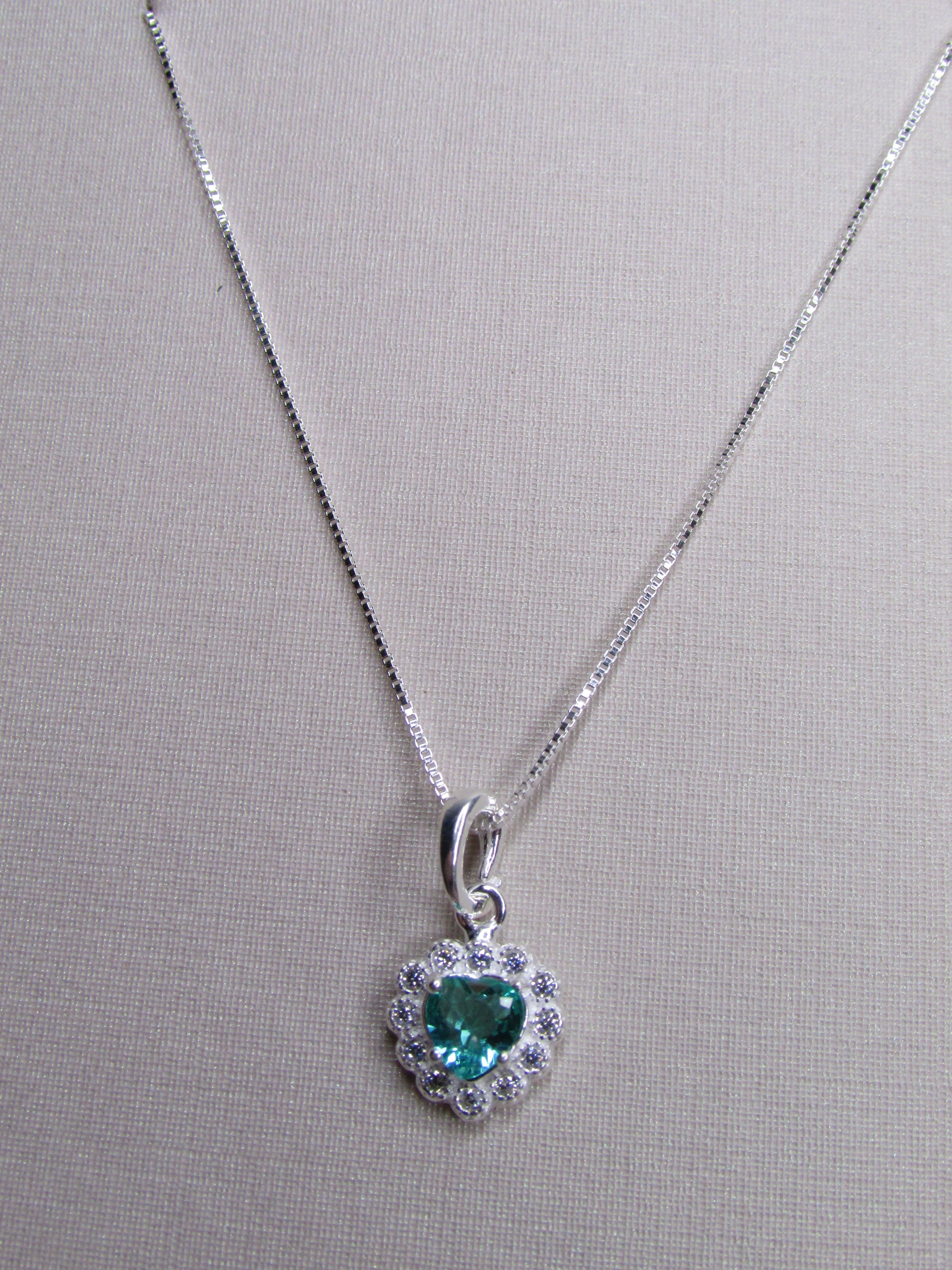 Conjunto Zirconia Coração Turquesa