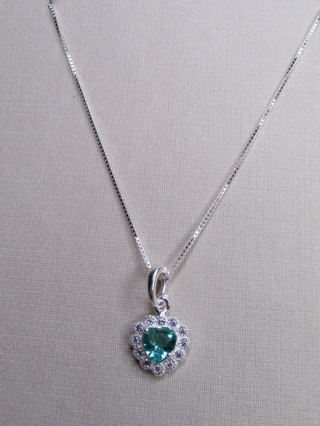 Conjunto Zirconia Coração Turquesa