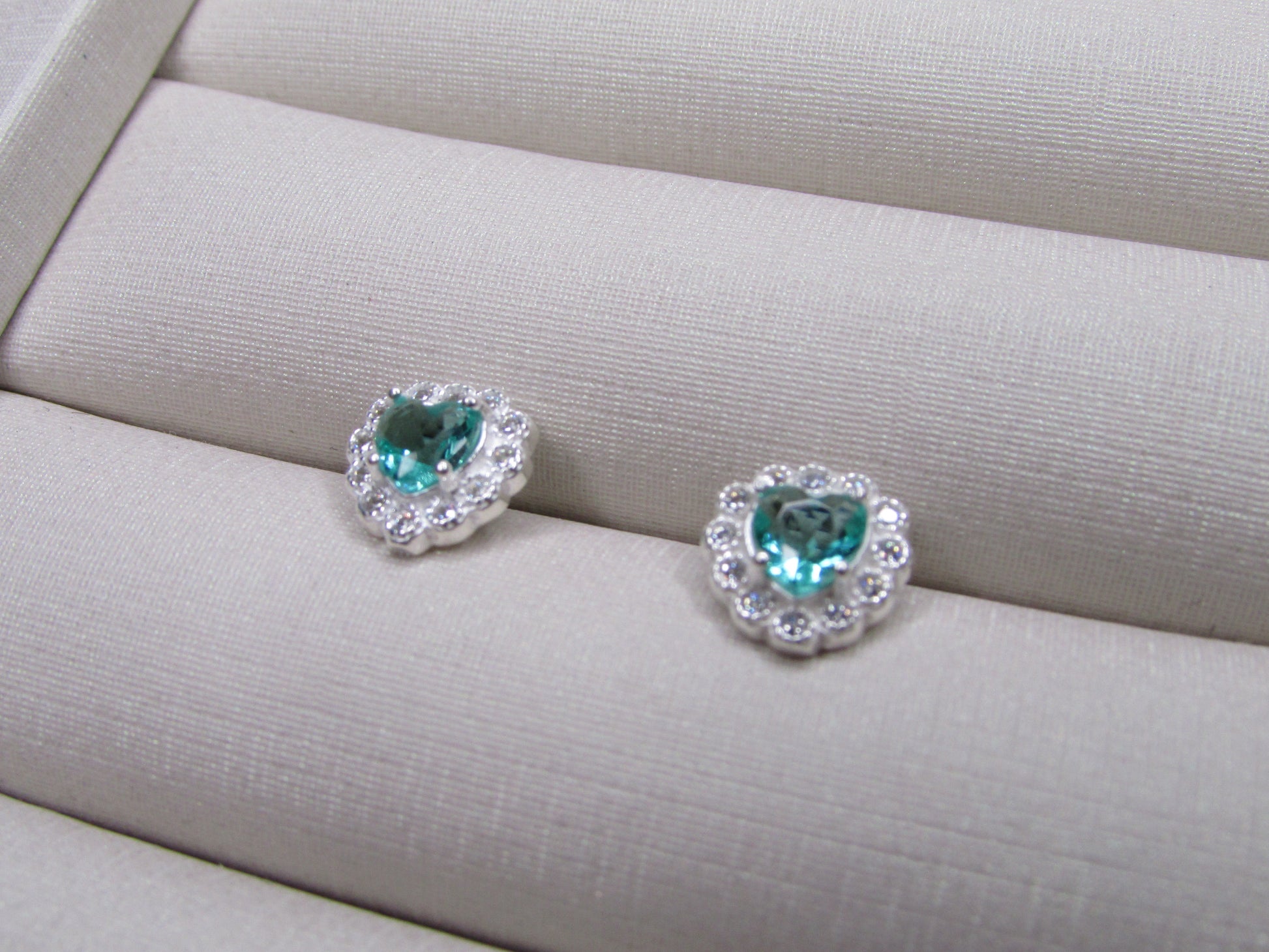 Conjunto Zirconia Coração Turquesa