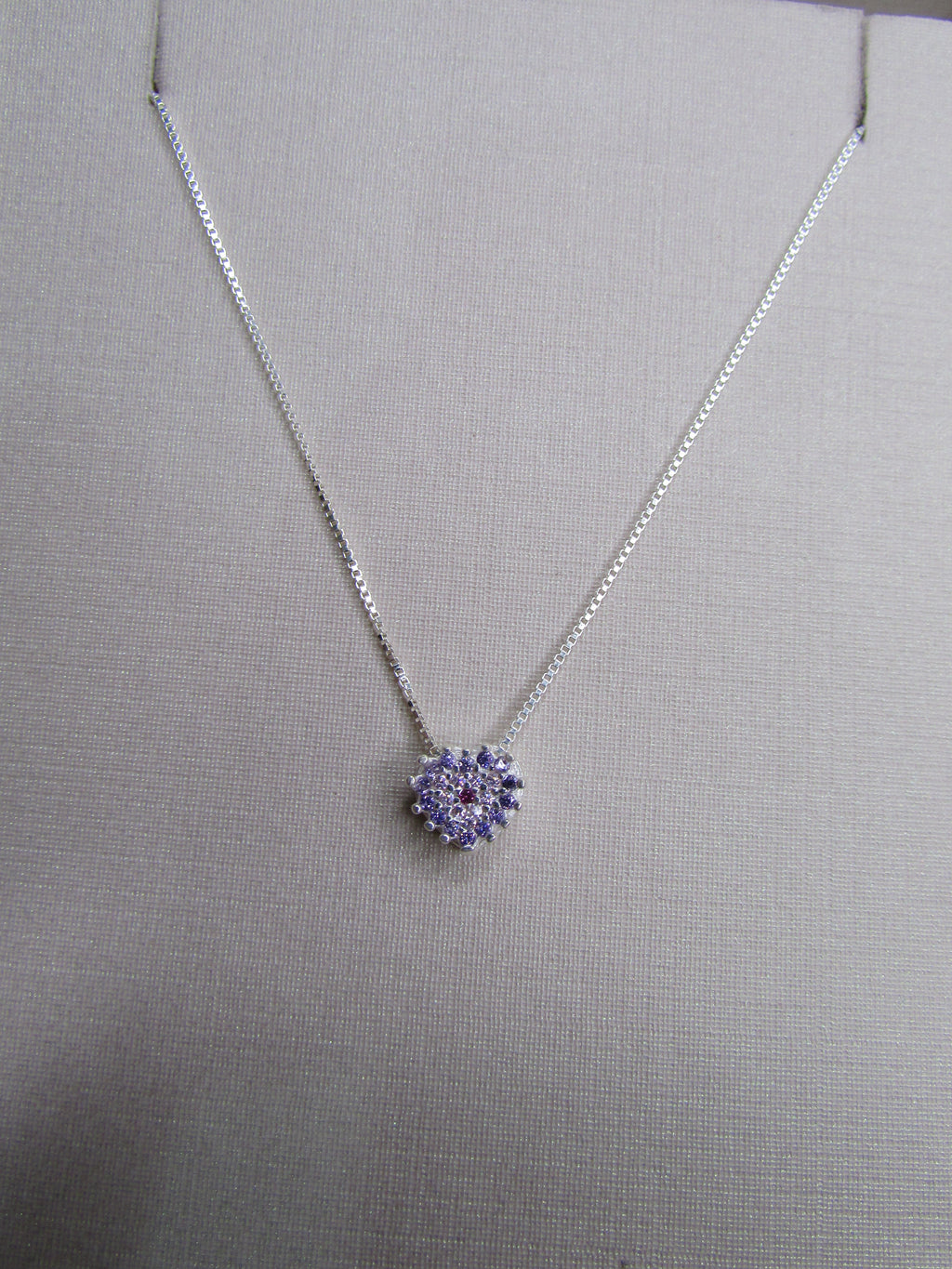 Conjunto Mini Coração Cravejado Rosa e Roxo