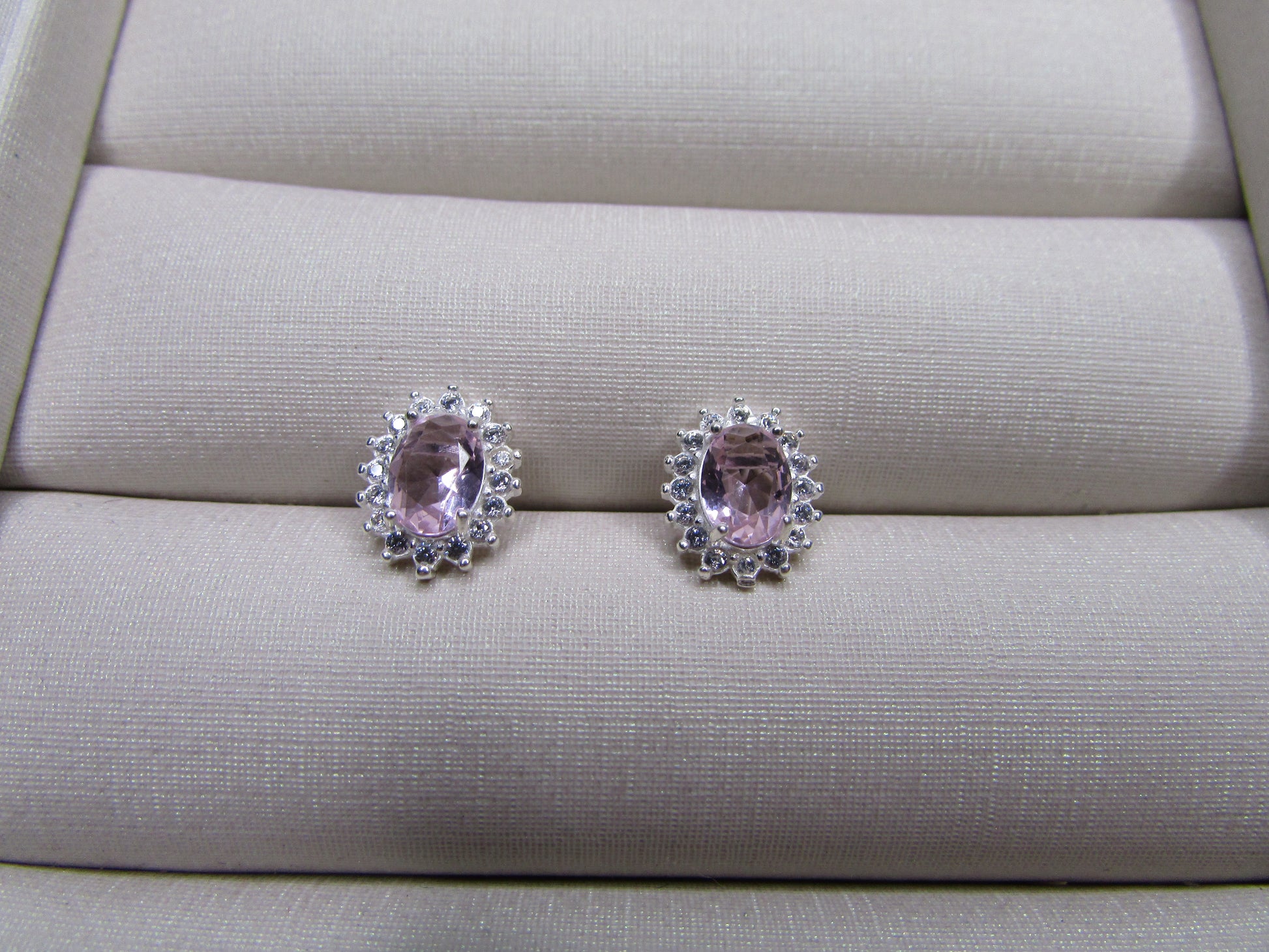Conjunto Oval Centro Quartzo Rosa
