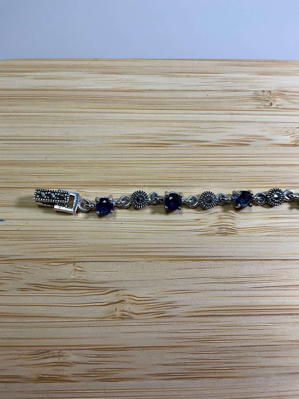 Pulseira Zircônias Azuis e Marcassita