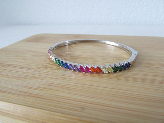 Pulseira Rígida Zirconias Coloridas