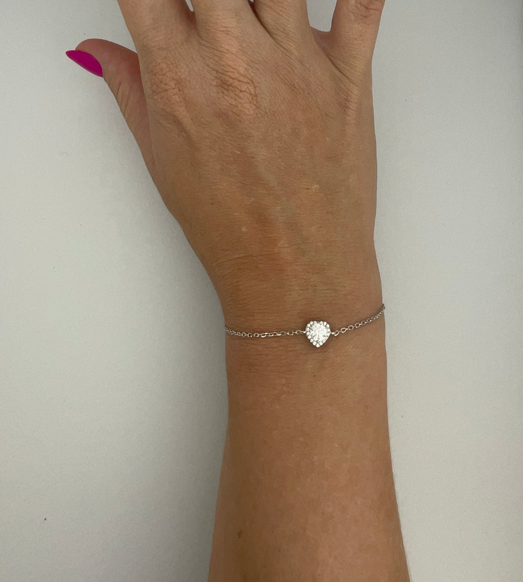 Pulseira Regulável Coração Moissanite