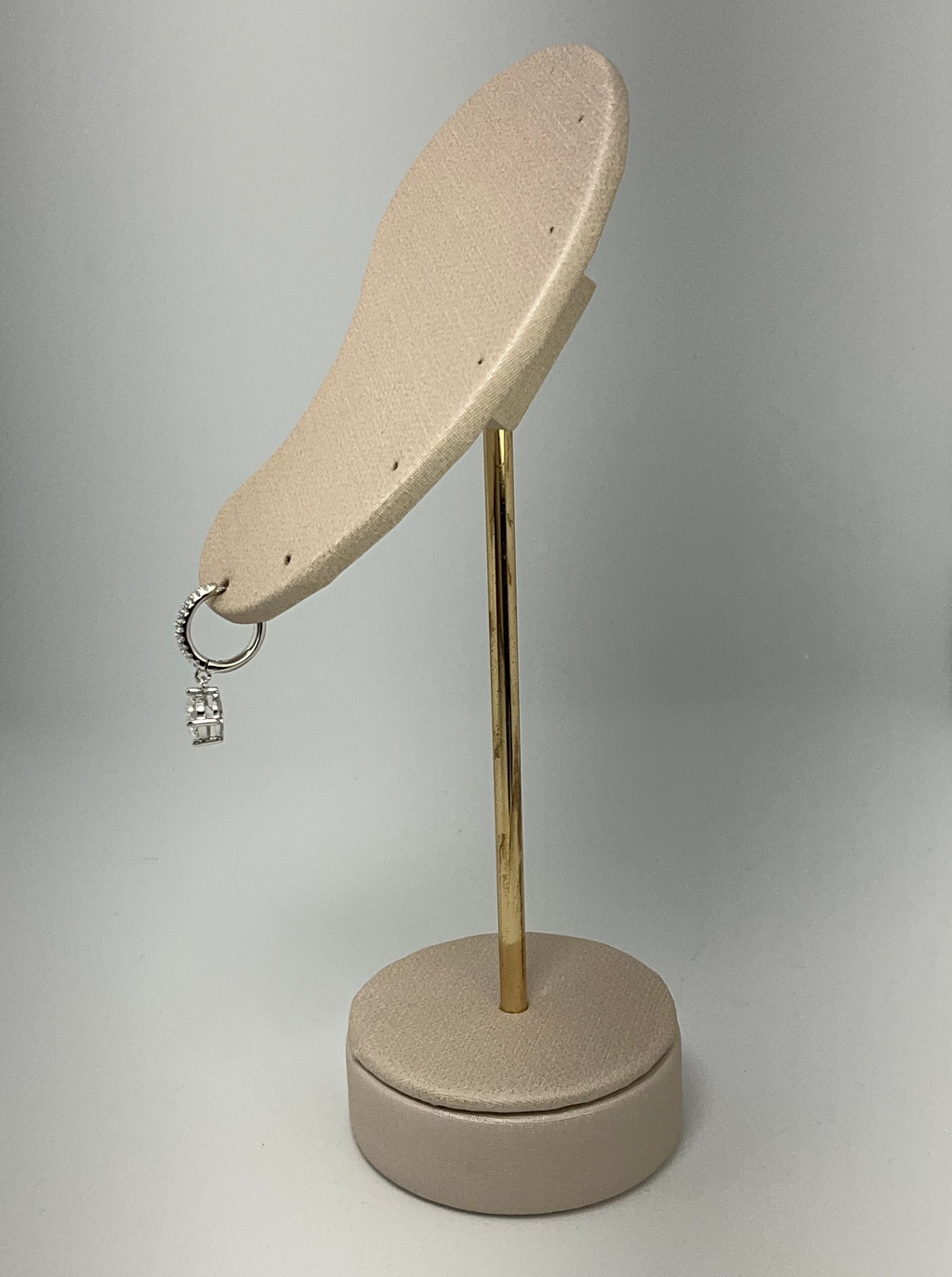 Brinco Argola Click Moissanite Pendente Redondo