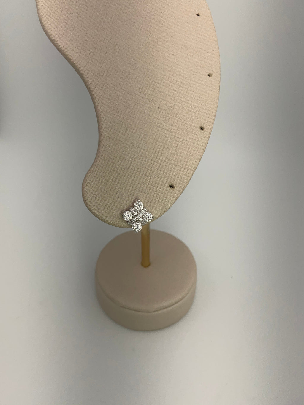 Brinco Quadradinho Moissanite 3mm