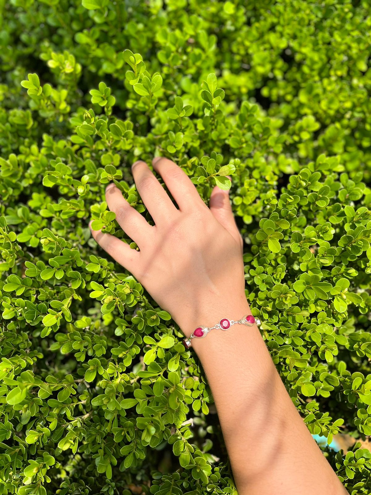 Pulseira Gota e Redondo Rubi