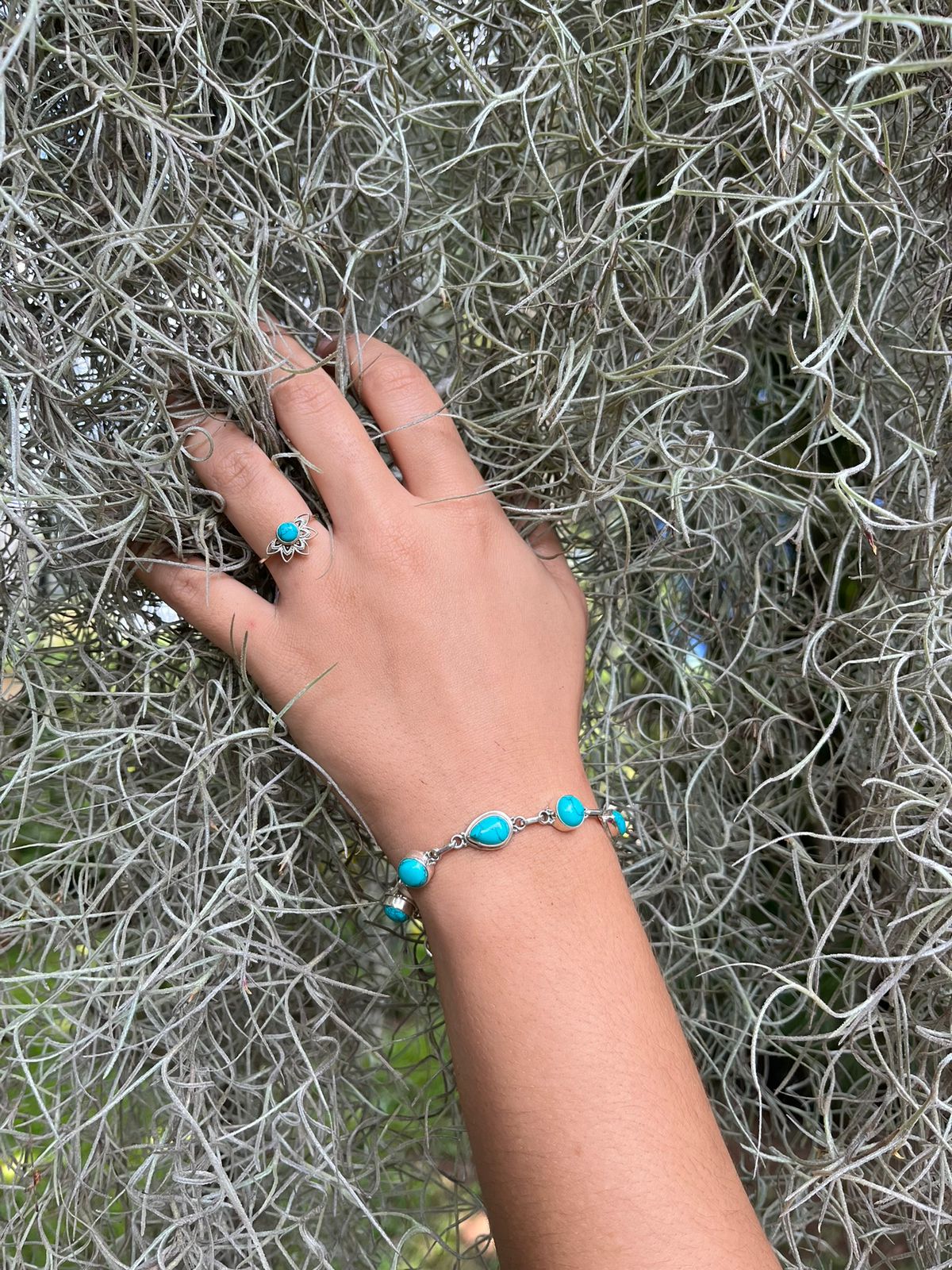 Pulseira Turquesa Gota e Redonda