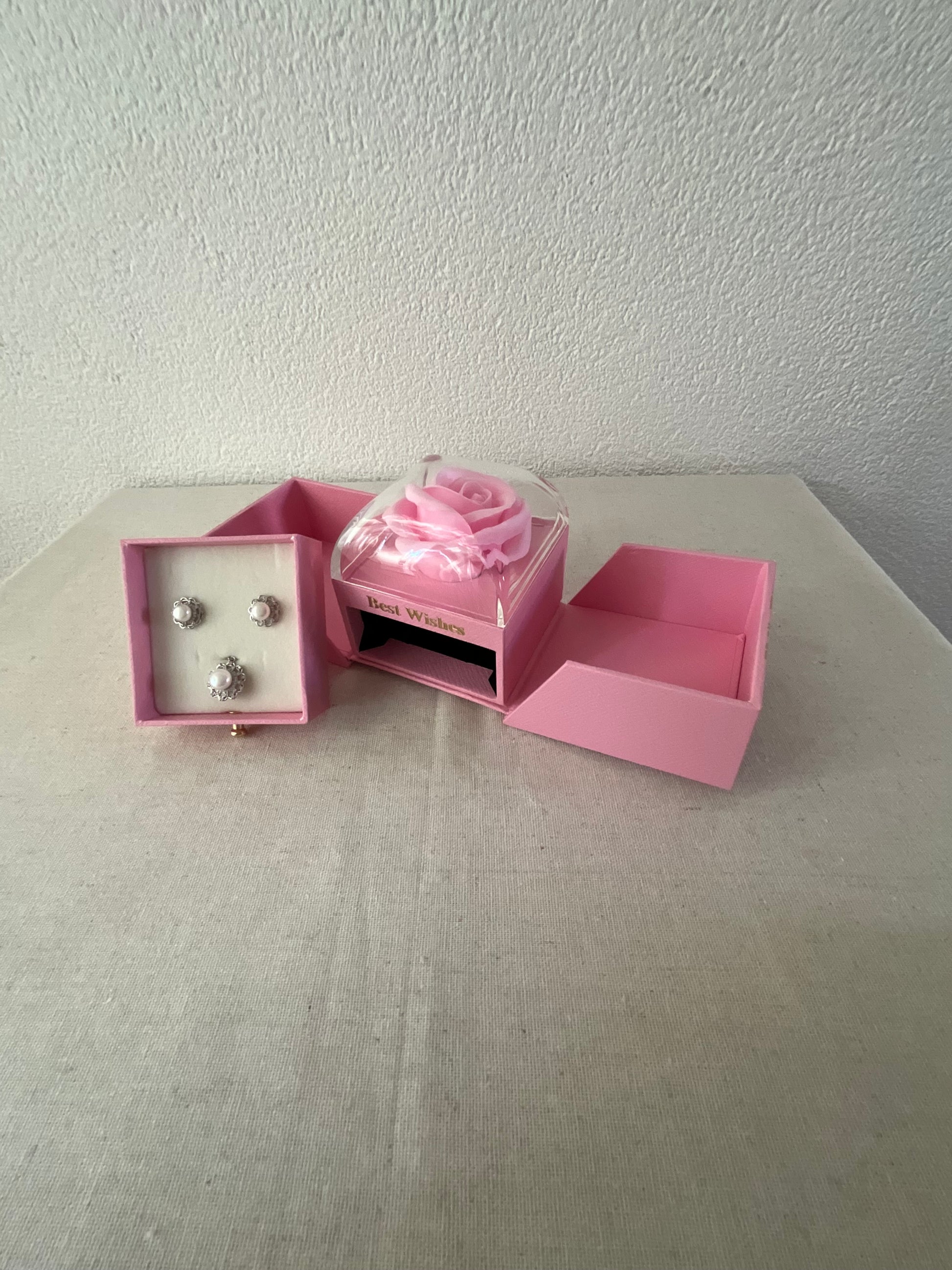 Porta Joias Caixinha Botão Rosa
