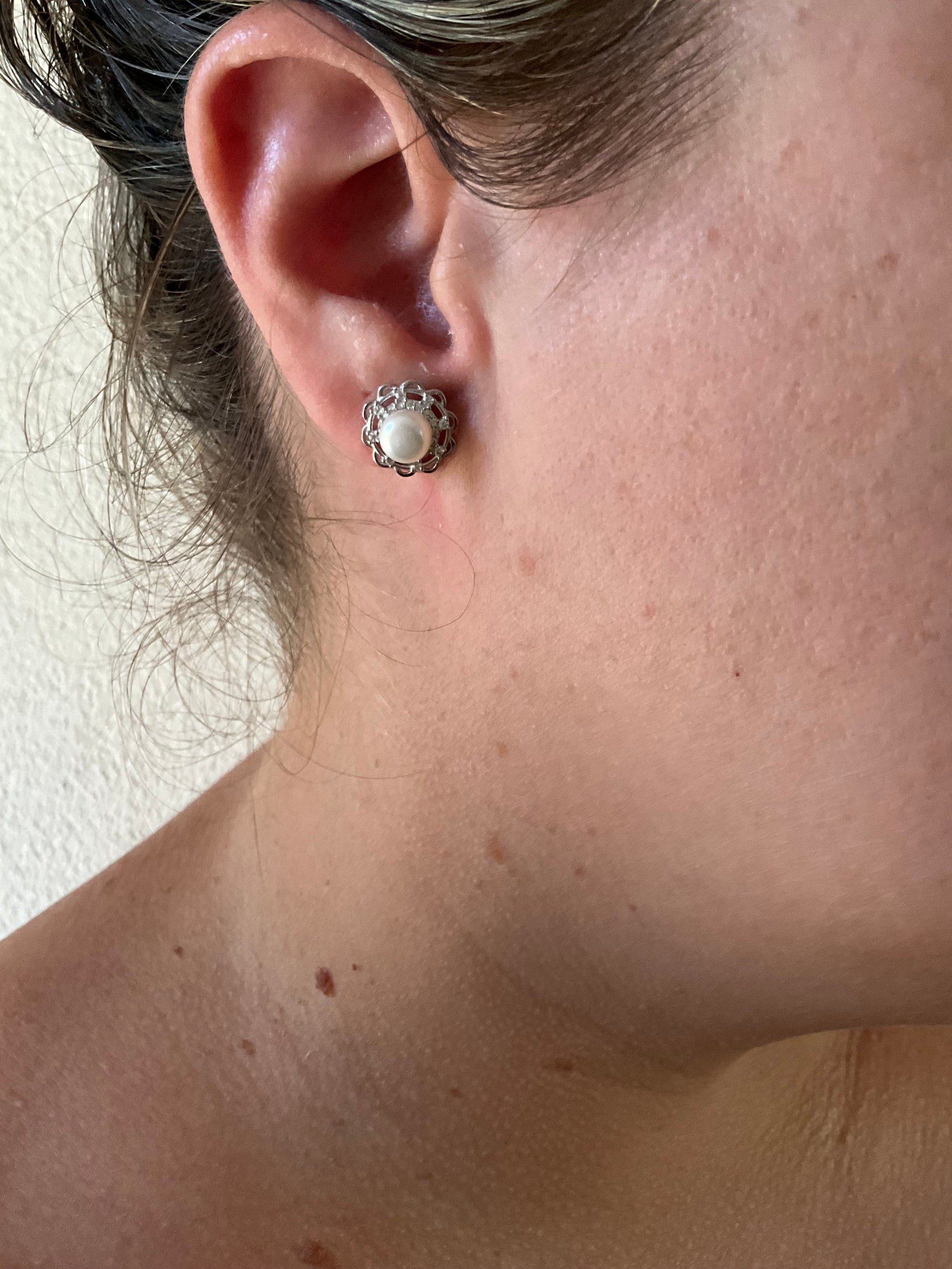 Conjunto Mandala Com Pérola e Lateral Cravejada