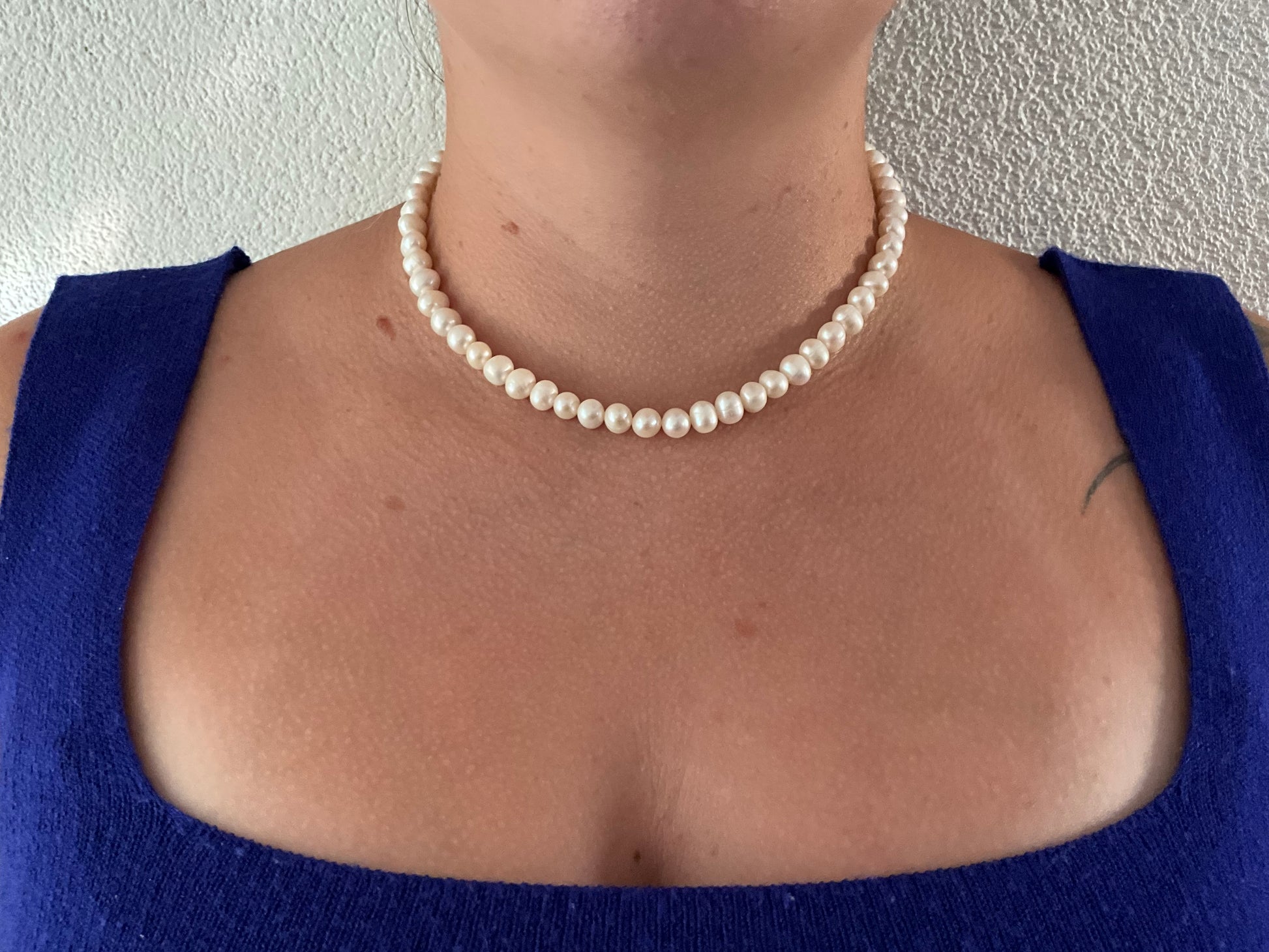 Choker Pérolas Água Doce