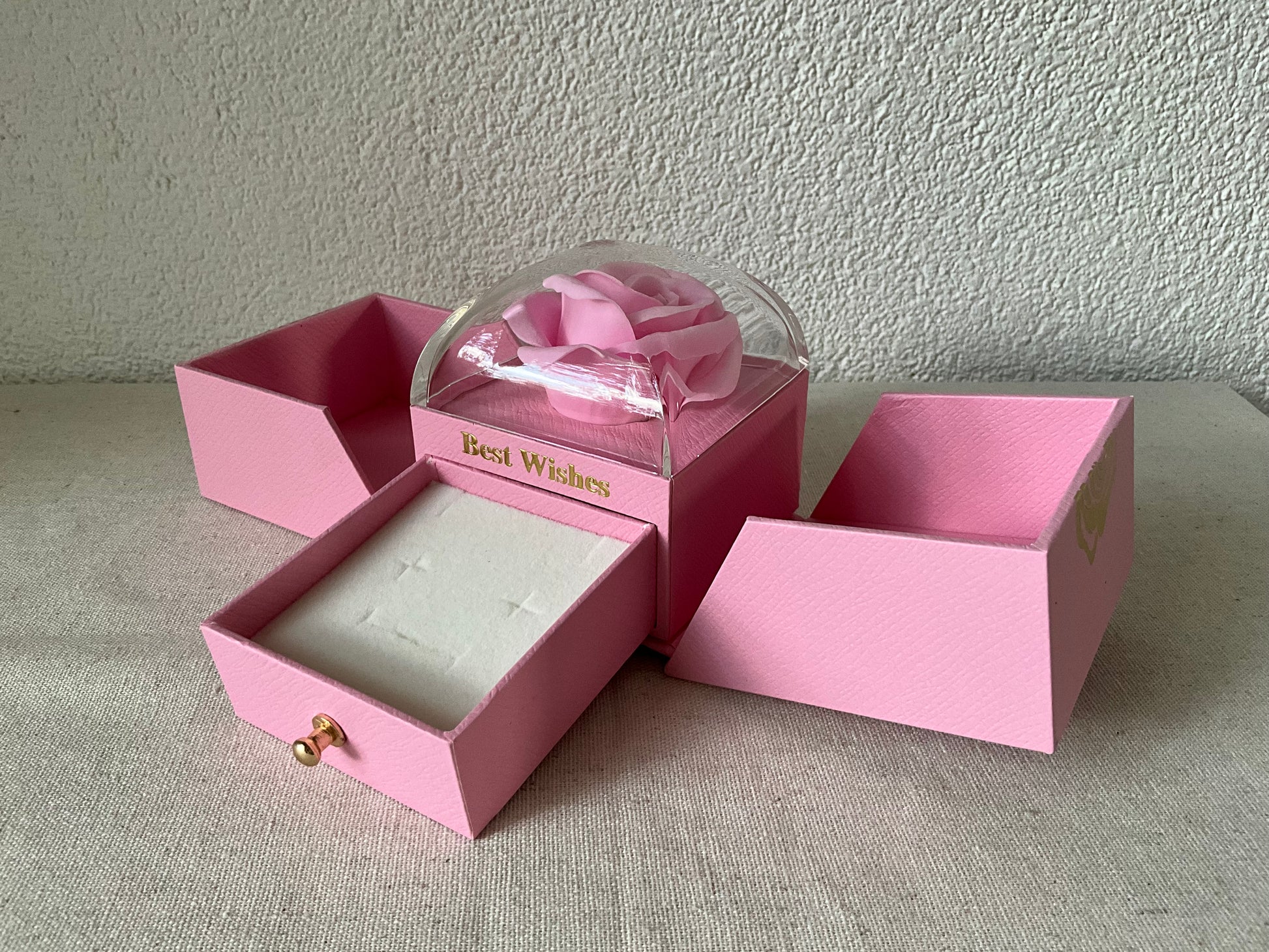 Porta Joias Caixinha Botão Rosa