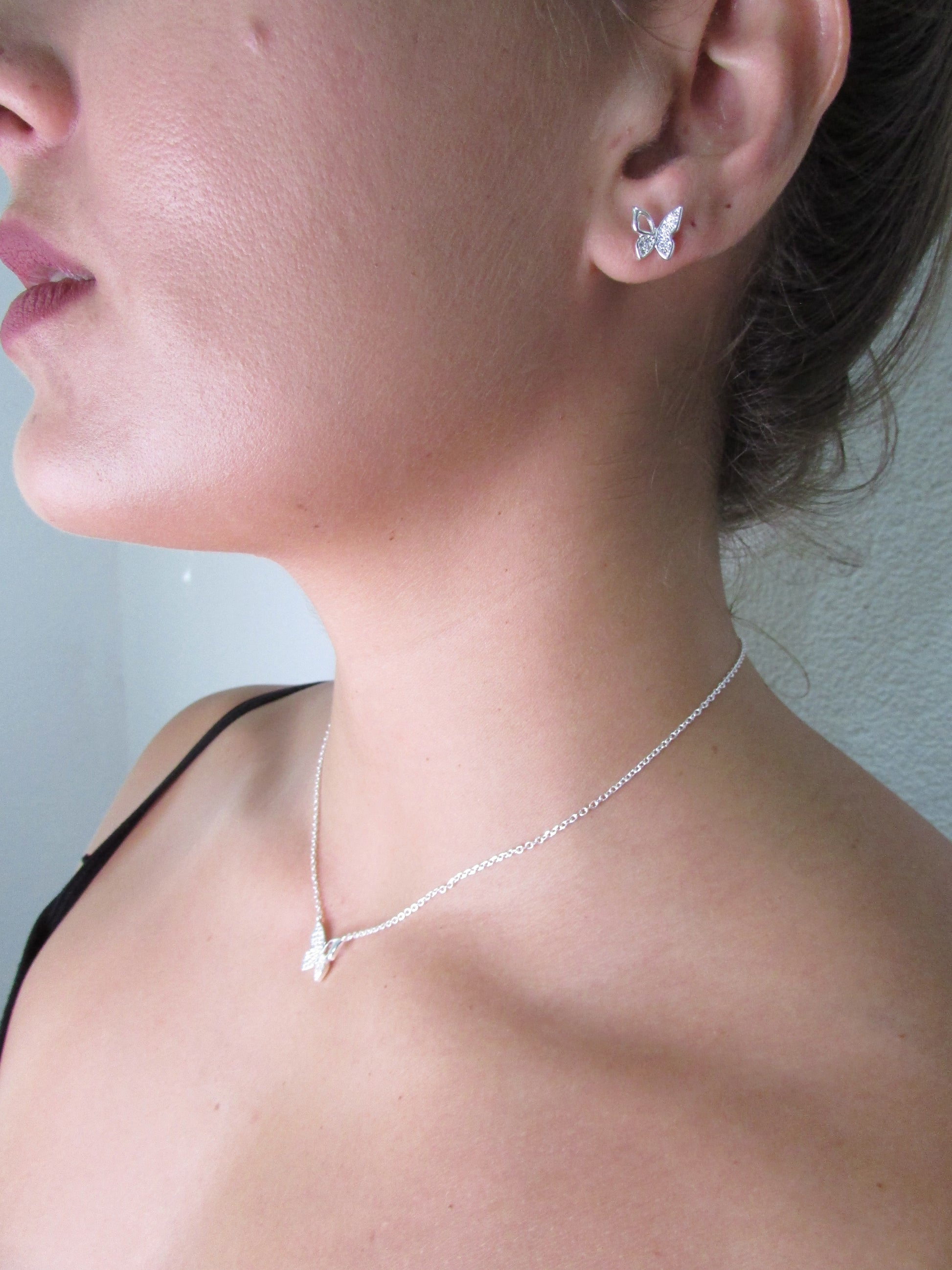 Conjunto Borboleta Cravejada Micro Zircônias