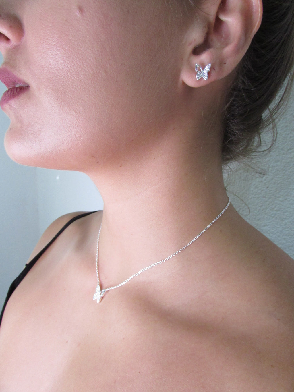 Conjunto Borboleta Cravejada Micro Zircônias